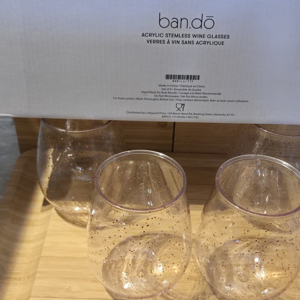 Ban.do Gold Speckled Acrylic Glasses Set of 4